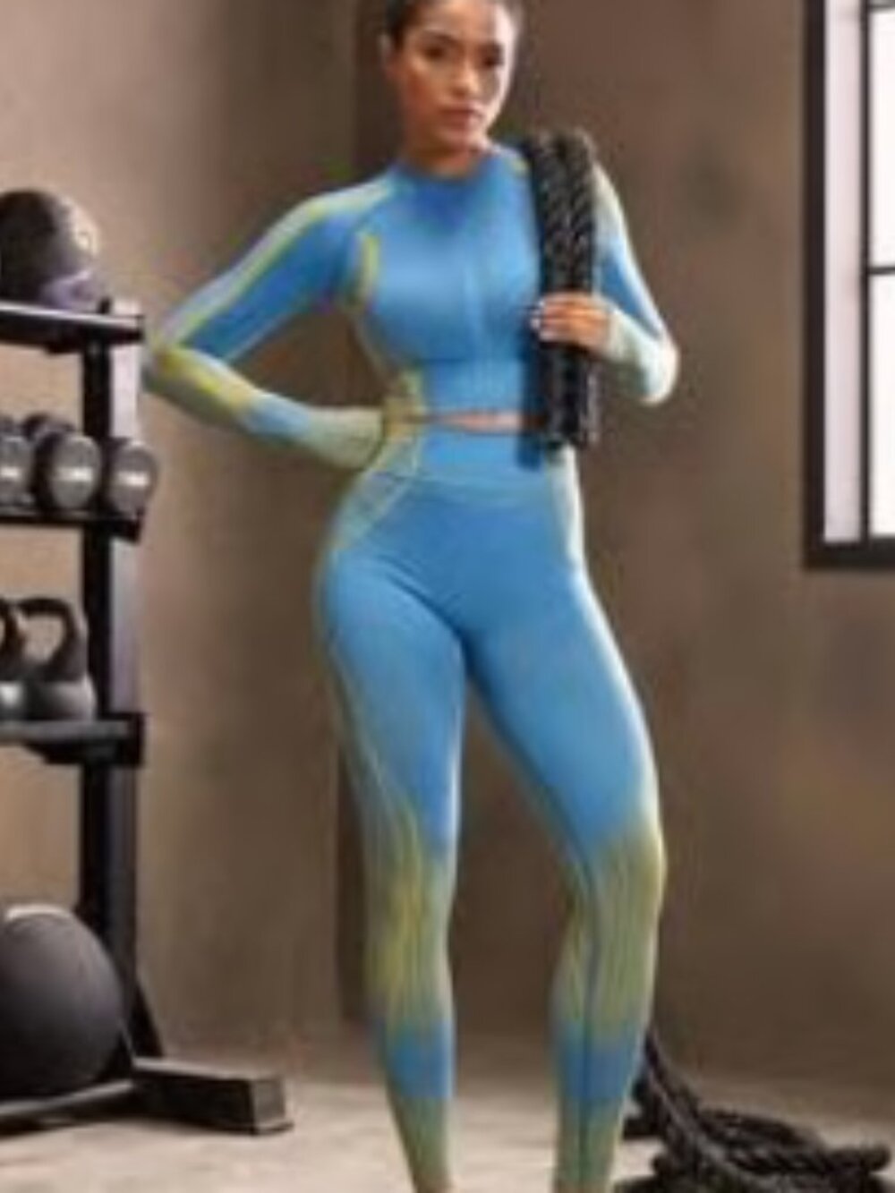 Color Block Legging and Long Sleeve Jacket Matching Set